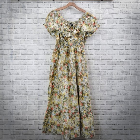 Danielle Bernstein Poplin Floral Midi Dress, 3X - Picture 1 of 5